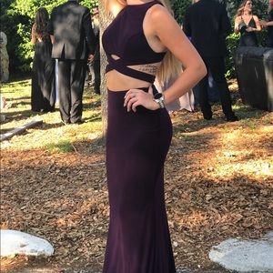 Plum colored long formal dress